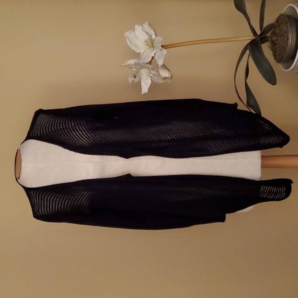Sonoma Lifestyle Waterfall Knit Cardigan Black Sweater Size S